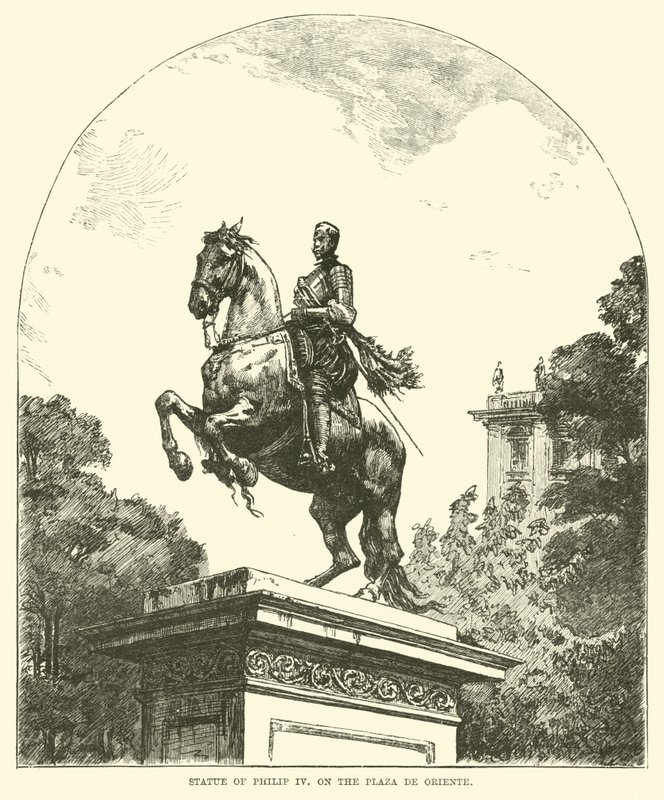 Staty av Filip IV, på Plaza de Oriente av English School