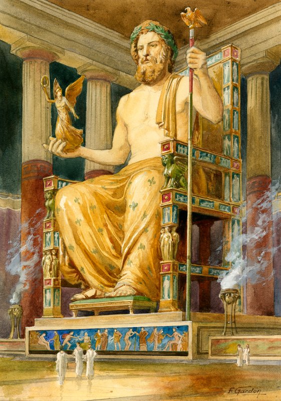 Staty av Zeus på Olympia av English School