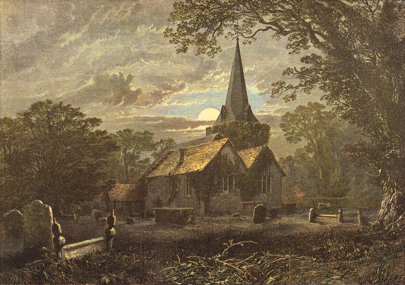 Stoke Poges kyrkogård, scenen för Gray