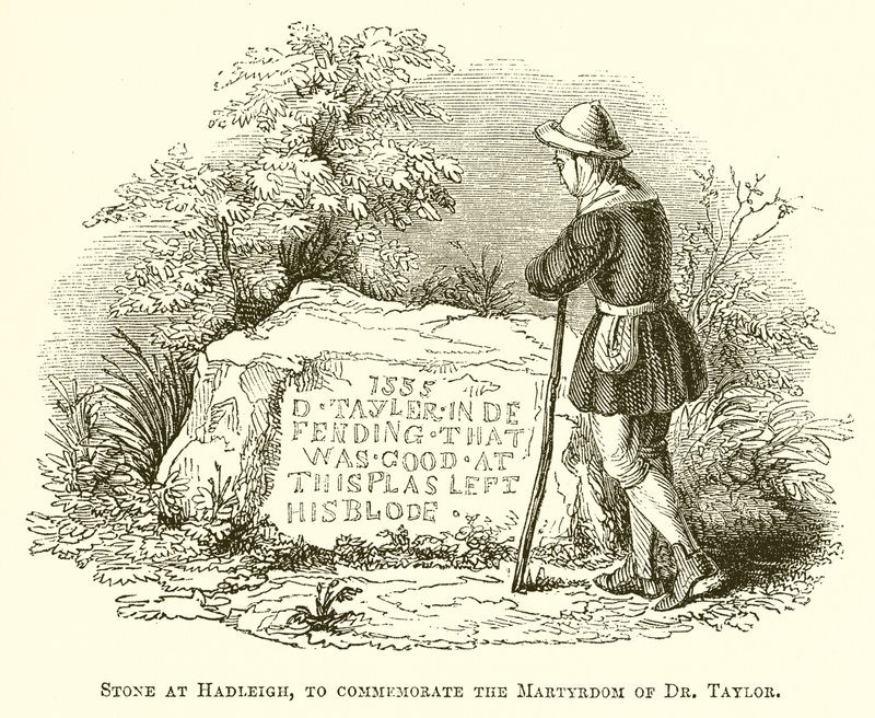 Sten vid Hadleigh, för att fira Dr. Taylors martyrskap av English School