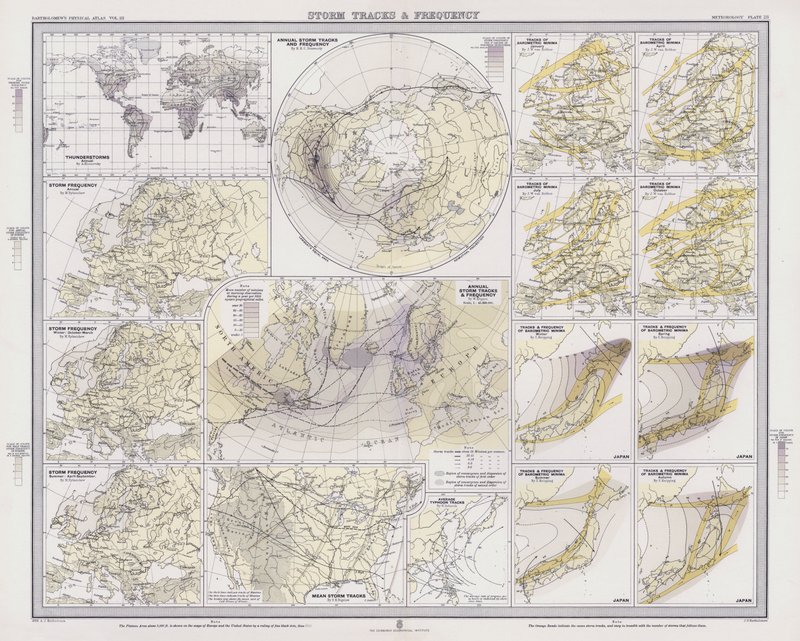 Stormspår och frekvens (färg litho) av English School