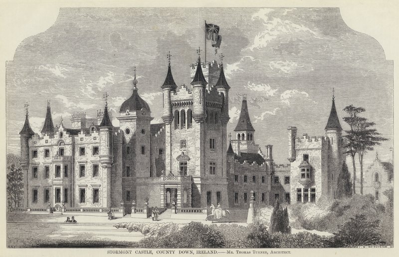 Stormont Castle, County Down, Irland (gravyr) av English School