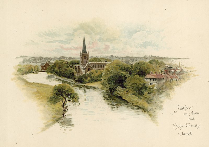 Stratford-upon-Avon och Holy Trinity Church av English School