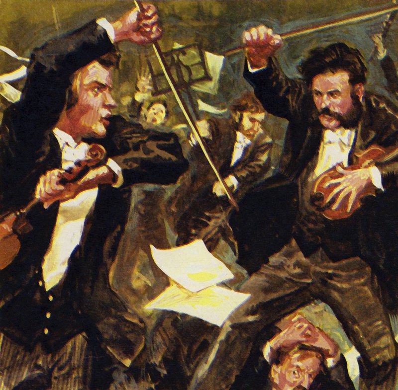 Strauss träffade tre andra violinister, men de kom på hugget på en konsert av English School