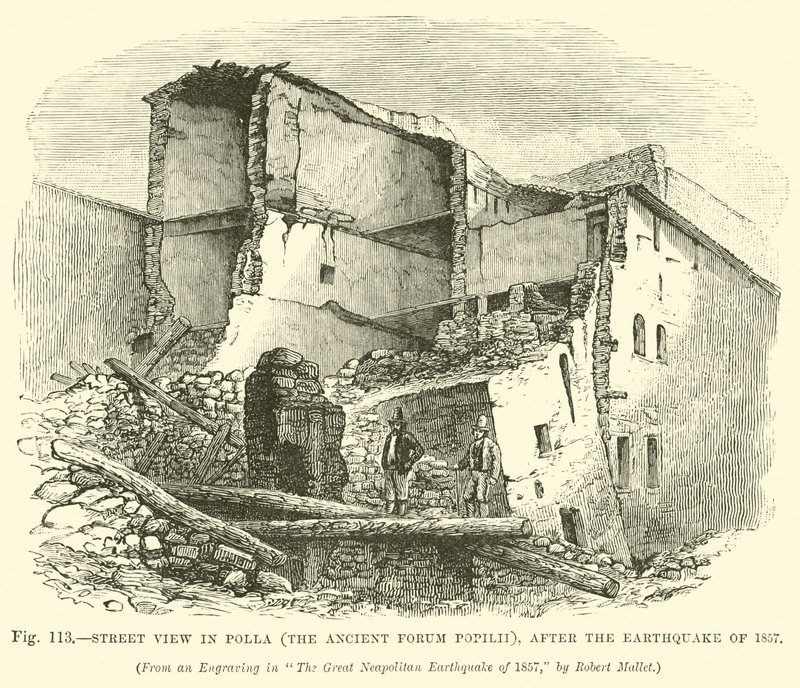 Gatuvy i Polla (det gamla Forum Popilii), efter jordbävningen 1857 av English School