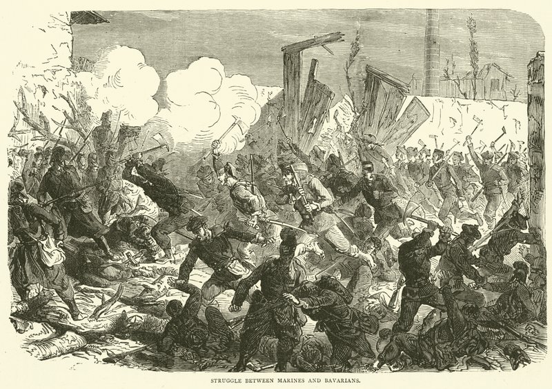 Kamp mellan marinsoldater och bayerska, december 1870 av English School