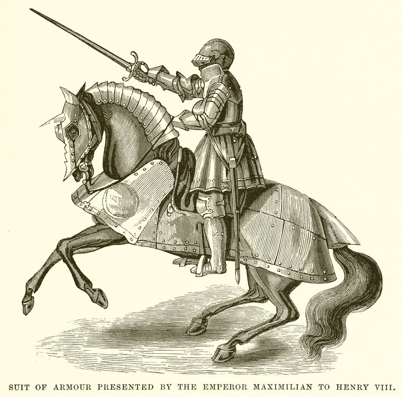 Rustningsdräkt Presenterad av kejsar Maximilian till Henrik VIII av English School