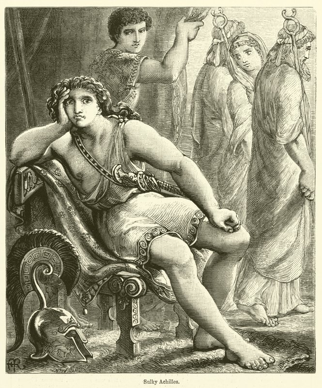 Sulky Achilles (gravyr) av English School
