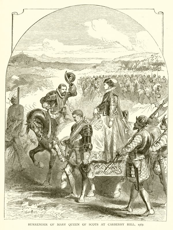 Överlämnande av Mary Queen of Scots vid Carberry Hill, 1567 av English School