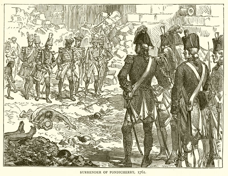 Pondicherrys kapitulation, 1761 av English School