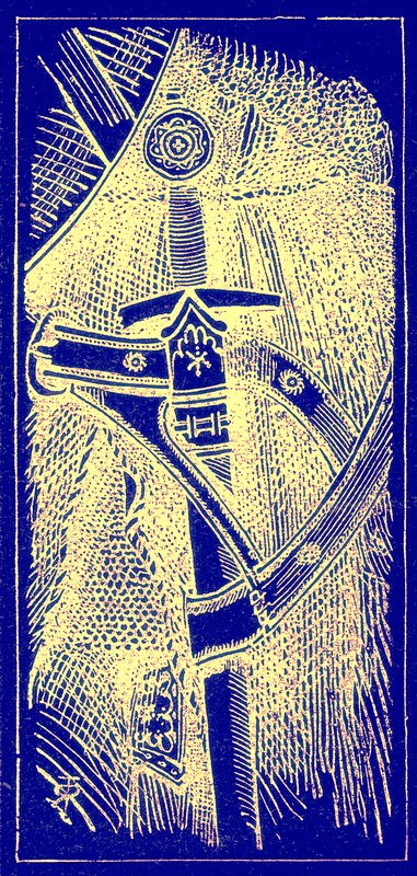 Sword, illustration från The Illustrated History of the World, publicerad ca 1880 (digitalt förbättrad bild) av English School