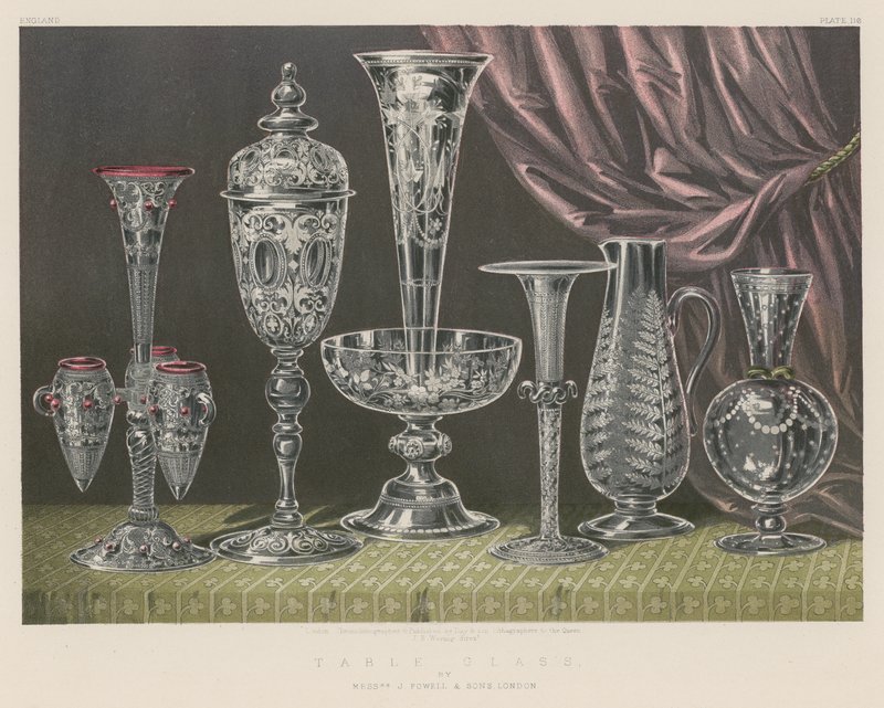Bordsglas av Mrs J Powell and Sons, London av English School