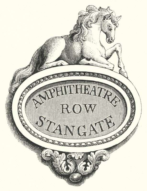 Tabletter för Street-Corners, Amphitheatre Row, Stangate (gravyr) av English School
