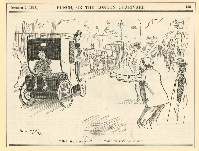 Taxibilar - elektriska, 1897 av English School