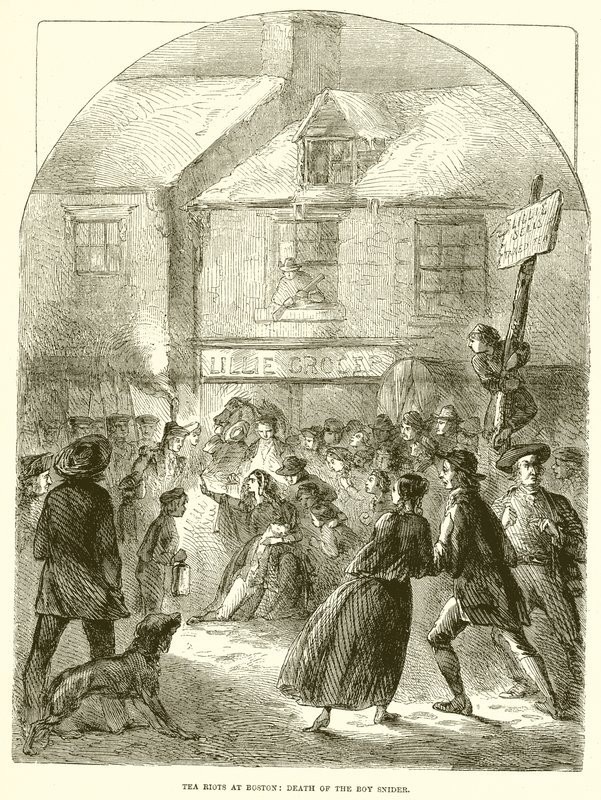 Tea Riots at Boston: Death of the Boy Snider av English School