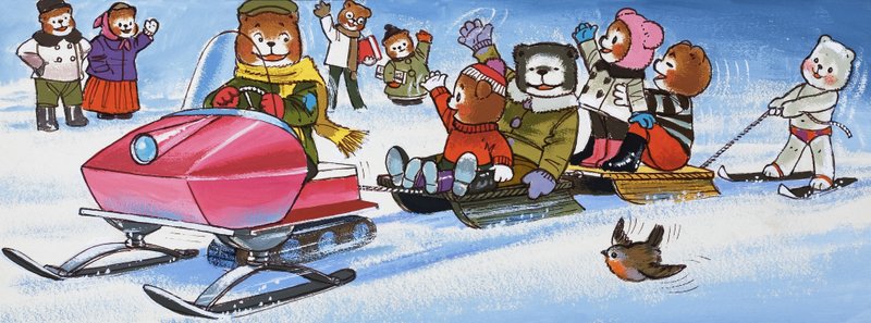 Nallar med snöskoter av English School