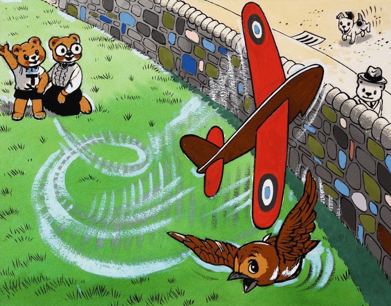 Nalle flygande leksaksflygplan av English School