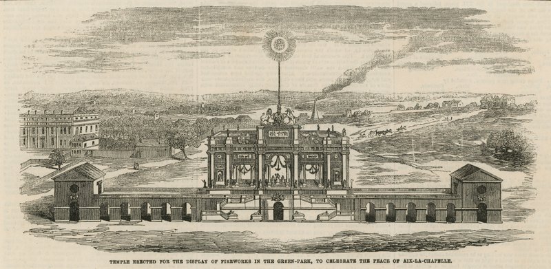 Tempel byggt för att fira freden i Aix-la-Chapelle av English School