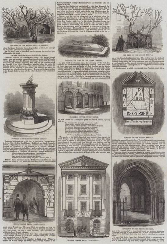 Tempel i London (gravyr) av English School