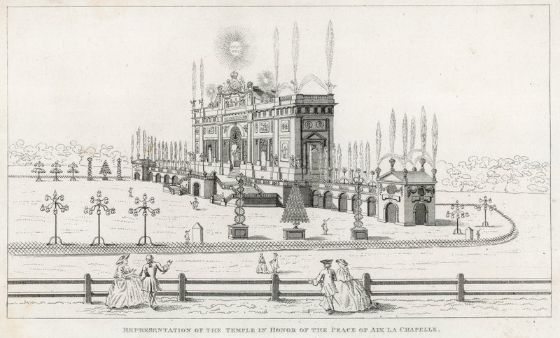 Tempel för att hedra freden i Aix la Chapelle 1749 av English School