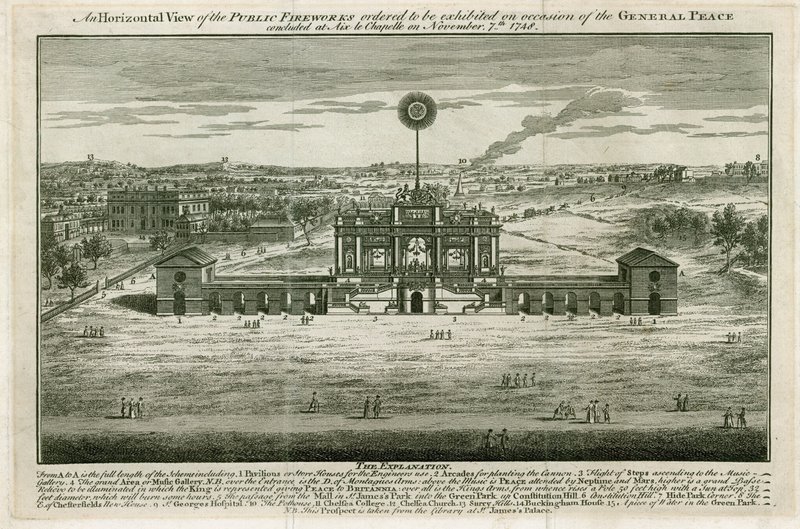 Tempel för att hedra freden i Aix la Chapelle 1749 av English School