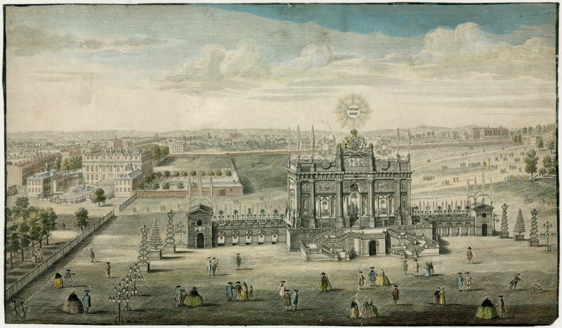 Tempel för att hedra freden i Aix la Chapelle 1749 av English School