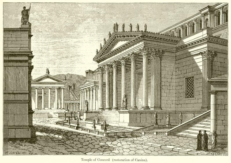 Temple of Concord (Restoration of Canina) av English School
