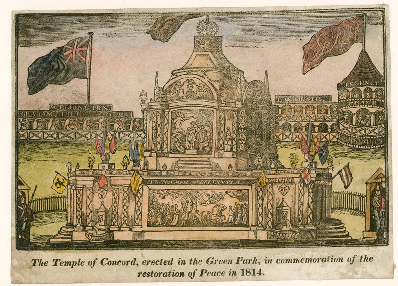 Temple of Concord, uppfört för freden 1814 av English School