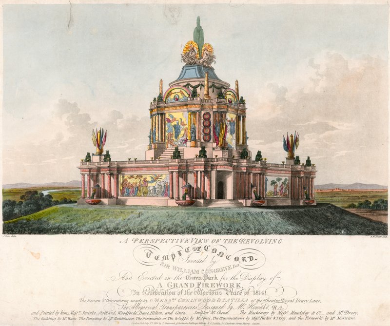 Temple of Concord uppfört för freden 1814 av English School