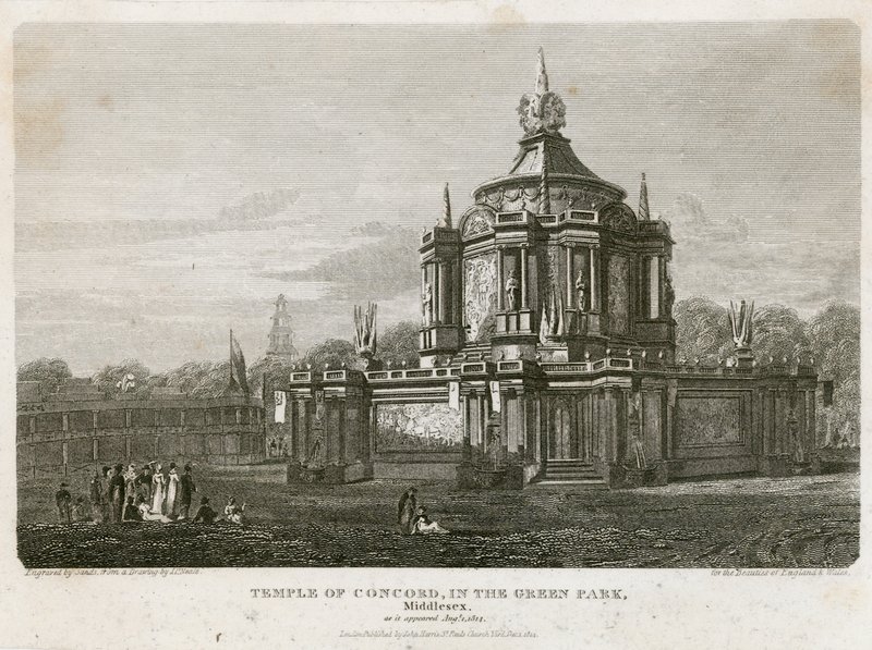 Temple of Concord uppfört för freden 1814 av English School