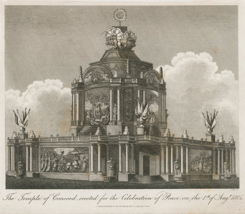 Temple of Concord uppfört för freden 1814 av English School
