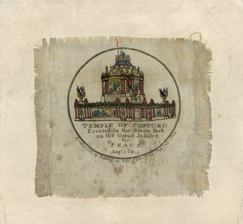 Temple of Concord för att fira freden 1814 (tryck på siden) av English School