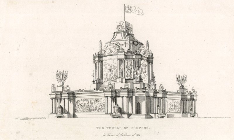 Temple of Concord för att fira freden 1814 av English School