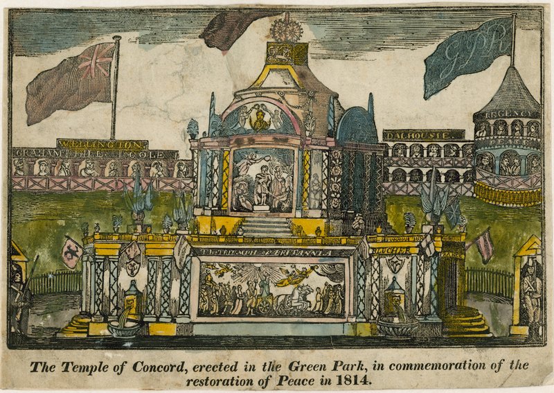 Temple of Concord för att fira freden 1814 av English School