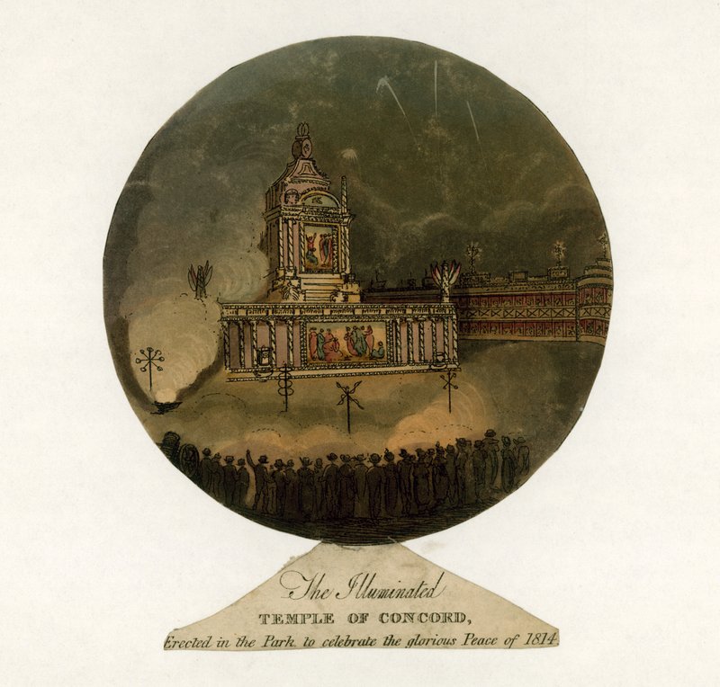 Temple of Concord för att fira freden 1814 av English School
