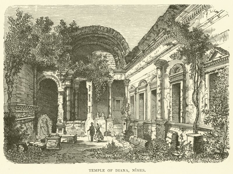 Dianatemplet, Nimes (gravyr) av English School
