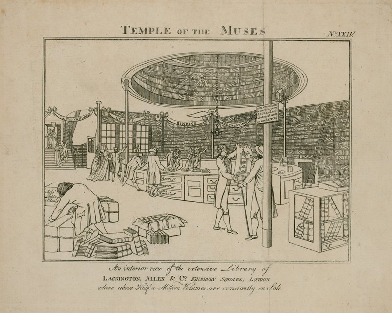 Musernas tempel, Lackington Allen & Co, Finsbury Square av English School