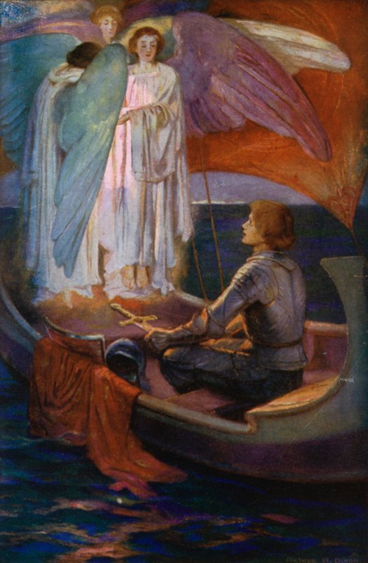 Tennyson Poem: Sir Galahad (färg litho) av English School