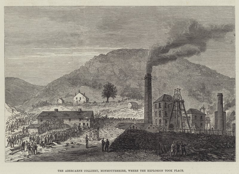 Abercarne Colliery, Monmouthshire, där explosionen ägde rum (gravyr) av English School