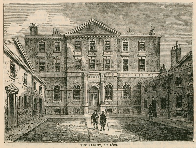 The Albany, London, år 1800 av English School