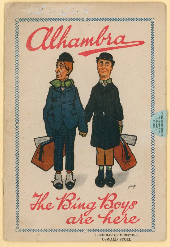 Alhambra, Leicester Square, London, program för The Bing Boys av English School