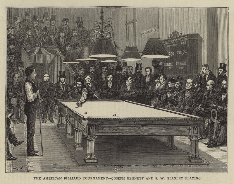 American Billiard Tournament, Joseph Bennett och SW Stanley spelar (gravyr) av English School