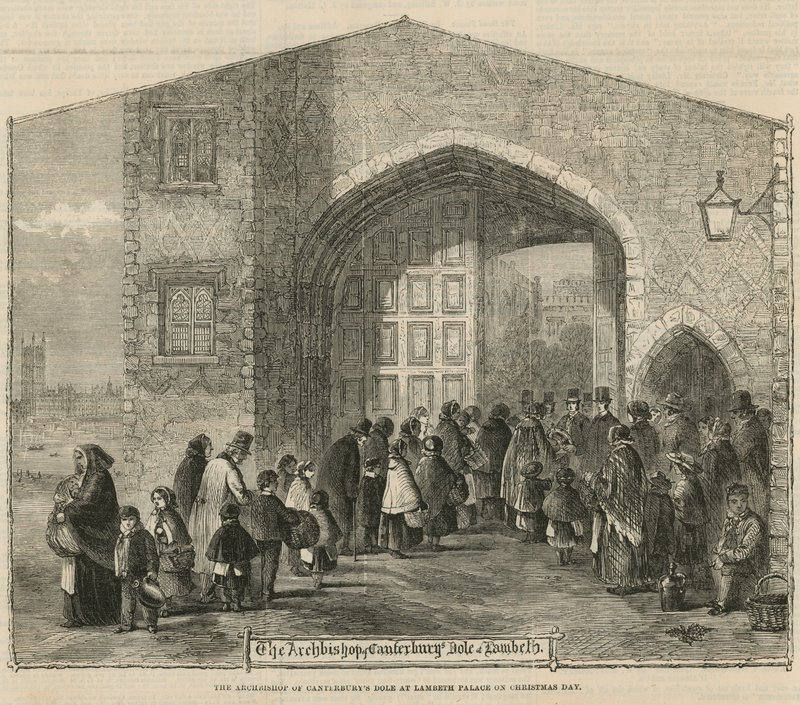 Ärkebiskopen av Canterburys Dole på Lambeth Palace på juldagen av English School