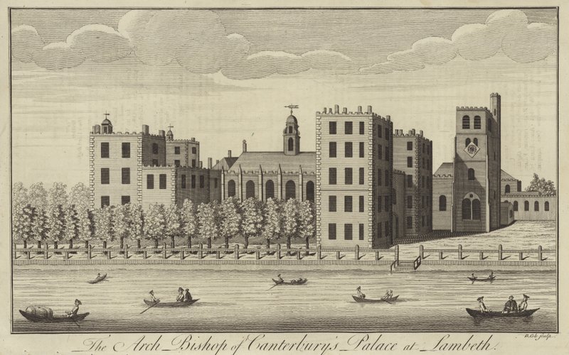 Ärkebiskopen av Canterburys Palace i Lambeth av English School