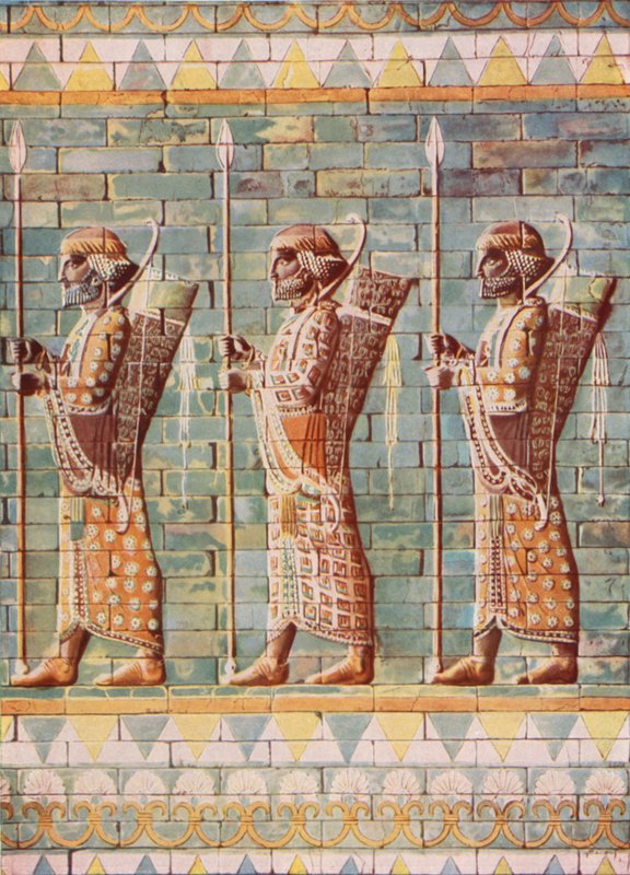The Archers of King Darius: emaljerade plattor från Susa (färg litho) av English School