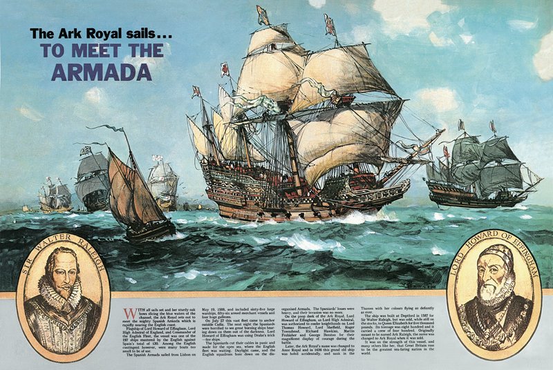 Ark Royal seglar för att möta Armada av English School
