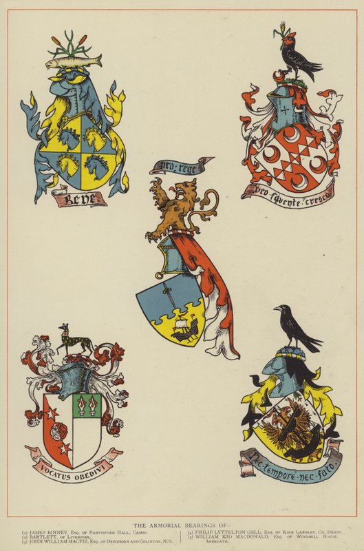 Armorial Bearings (färg litho) av English School