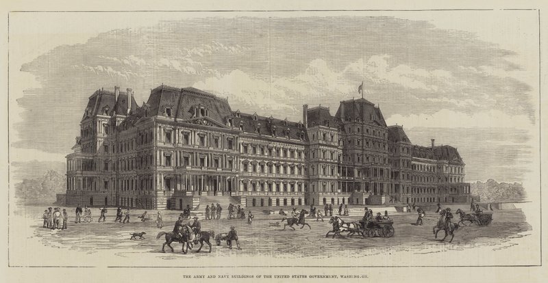 Army and Navy Buildings of the United States Government, Washington (gravyr) av English School