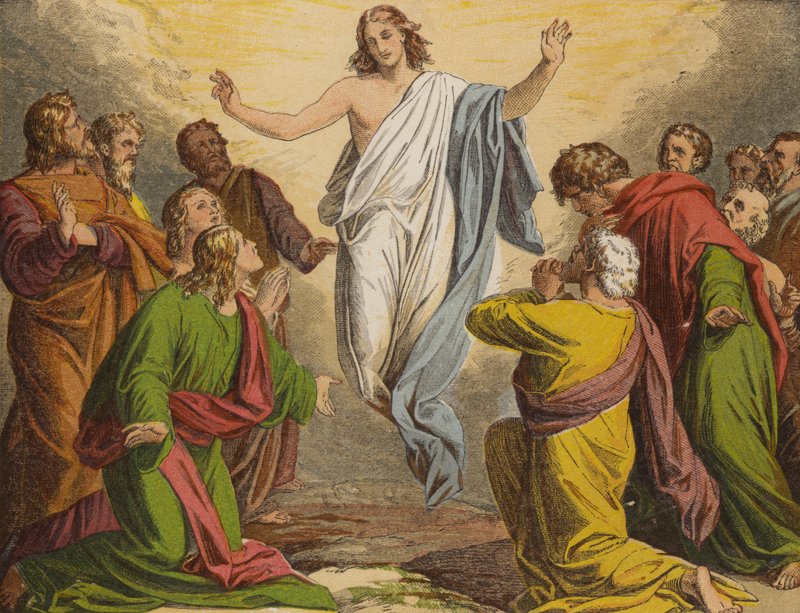 Uppstigningen (chromolitho) av English School