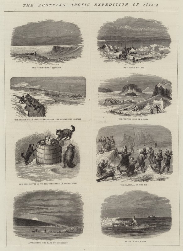 Den österrikiska arktiska expeditionen 1872-4 (gravyr) av English School